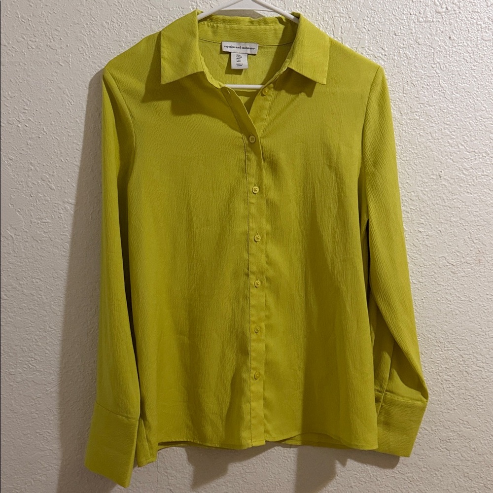 Cupcakes & Cashmere Chartreuse Shirt
